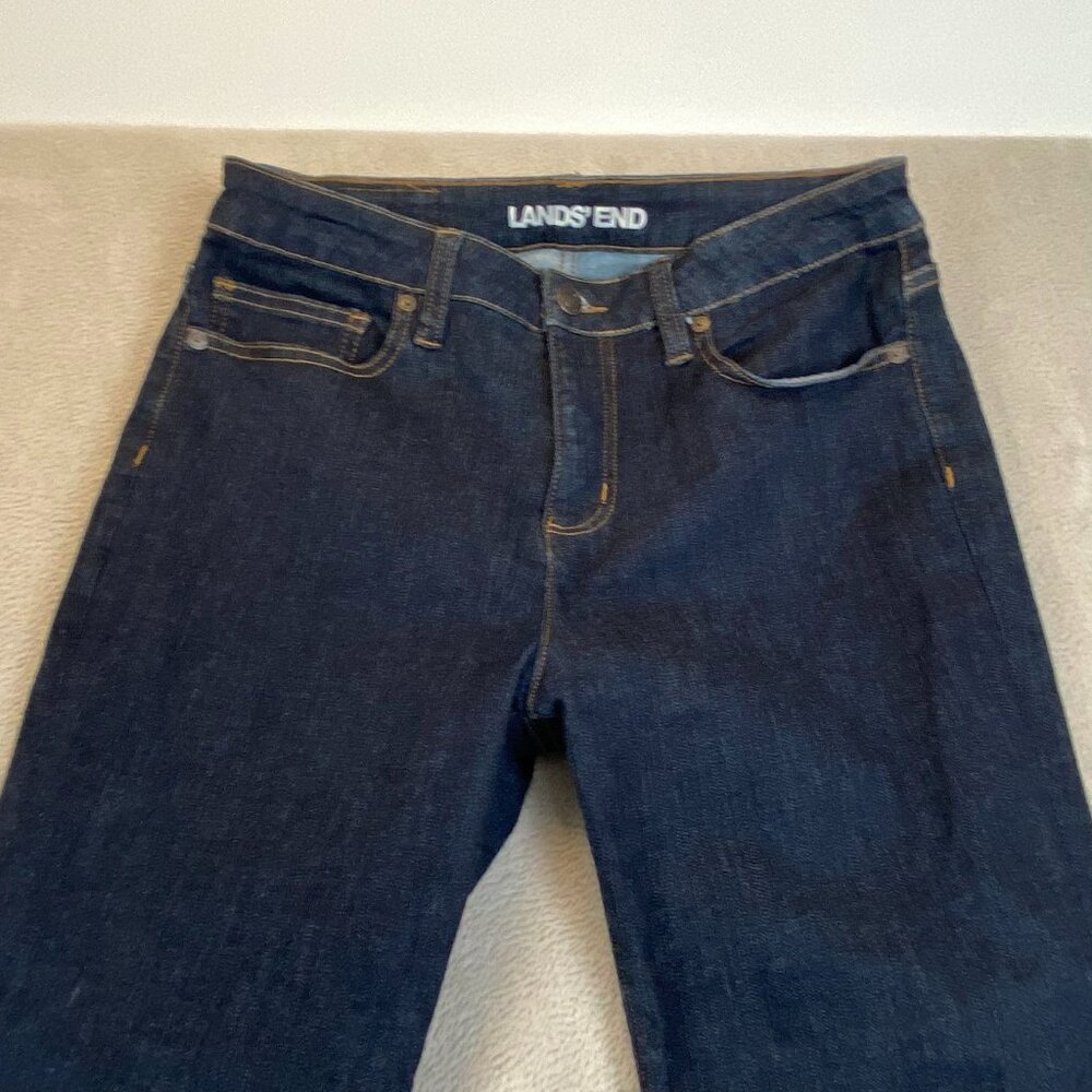 Lands End Womens Jeans Size 30 Mid Rise Curvy Bootcut Blue Cotton Blend - Picture 11 of 15